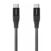 Ambrane Unbreakable 60W Fast Charging 1.5M Braided Type C to Type C Cable for Smartphones, Tablets, Laptops & Other Type C Devices, PD Technology, 480Mbps Data Sync (RCTT15, Black)